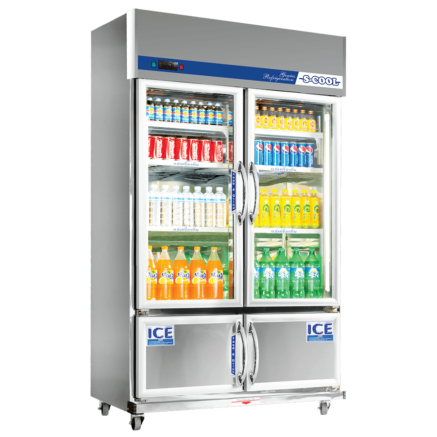 ตู้แช่เครื่องดื่มสแตนเลส 4 ประตู S-COOL STM124ID 27.3 คิว